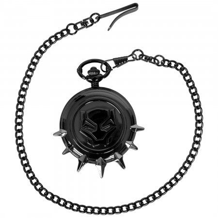 Marvel Comics Black Panther Emblem Etched Pocket Watch